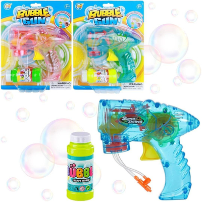 Lodër pistole flluskash Bubble Gun MIX, me solucion sapuni, shumëngjyrëshe