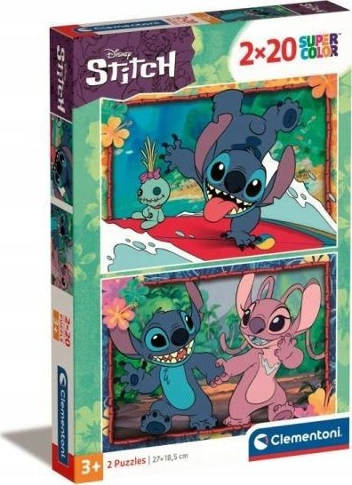 Puzzle Clementoni Stitch, set 2 copë, 20 pjesë