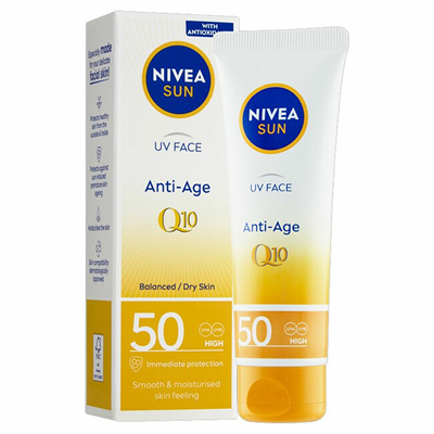 Krem Nivea SPF 50 (UV Face Q10 Anti-Age & Anti-Pigments), 50 ml