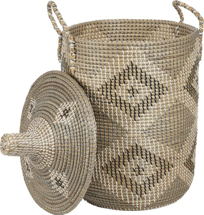 Shportë rrobash Beliani Camranh, seagrass, me kapak, ngjyrë natyrale