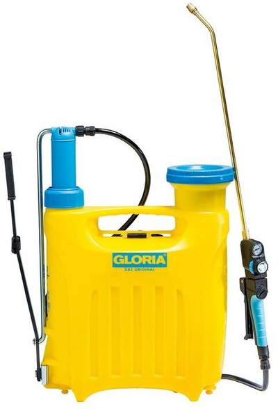 Spërkatëse kopshti Gloria Hobby 1200, pompë me dorë, plastike, blu