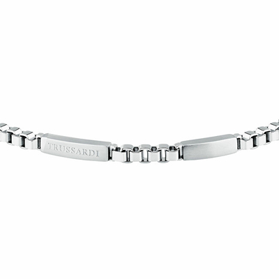 Byzylyk për meshkuj Trussardi T-Steel, i argjendtë