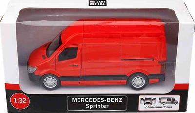 Lodër furgon Daffi Mercedes-Benz Sprinter, metal, shkallë 1:32, i kuq