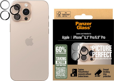 Mbrojtëse kamere PanzerGlass PicturePerfect, për iPhone 16 Pro 16 Pro Max, xham i tejdukshëm