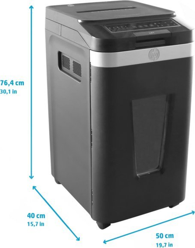 Makinë grirëse letrash HP Pro Shredder Auto 400MC, prerje mikro 2 x 12 mm, nivel sigurie P-5, e zezë