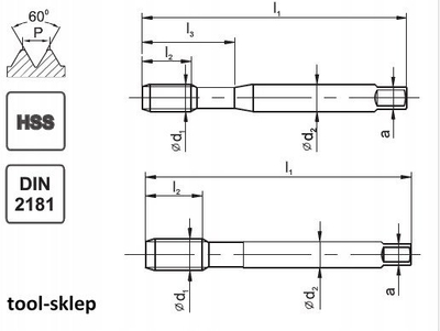 Çezmë filetuese Fanar THREAD TAP M6x0.75, DIN 352D, HSS