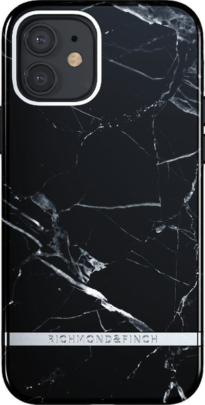 Kapak telefoni Richmond &amp; Finch Black Marble për iPhone 12/12 Pro, i zi