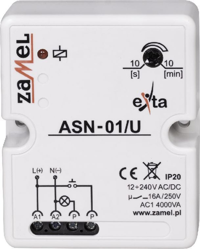 Тајмер за скалило Zamel ASN-01/U, 12-240V AC/DC, 16A, бел