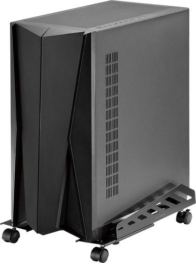 Стенд за куќиште на компјутер Ultradesk Critter, до 25 kg, прилагодлив, црн