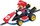 Lodër makinë garuese Mario Kart, figurë Mario, për pista slot, kuqe e bardhë