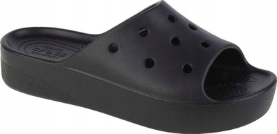 Shapka gocash Crocs Classic Platform Slide W 208180-001, me platformë, sintetike, ngjyrë e zezë