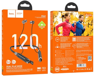 Kufje sportive HOCO Neckband, Bluetooth 5.3, me kartë TF, magnetike, të zeza