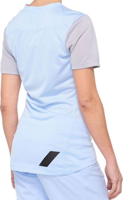 Bluzë çiklizmi 100% Ridecamp, mëngë të shkurtra, poliestër, e zezë gri, XL