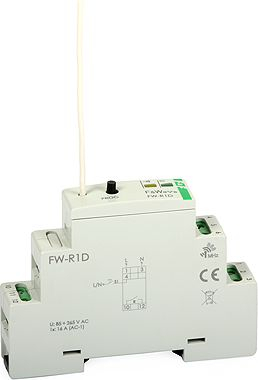 Rele bistabile me radio F&amp;F FW-R1D, montim në shinë DIN, 85-265V AC/DC
