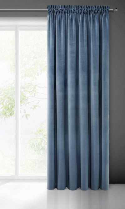 Perde Eurofirany Drape 368076, kadife, 140x270 cm, blu