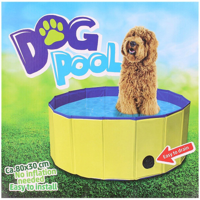 Pishinë rreth për qen Round Pool, 80x30cm, plastike e fortë, e kuqe