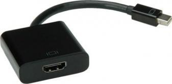 Adapter AV Value Mini DisplayPort në HDMI, kabllo e shkurtër, i zi