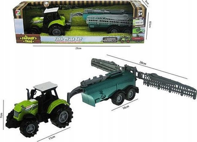 Lodër traktor me rimorkio Hipo 550-4P, 27cm, me drita dhe zë, jeshile