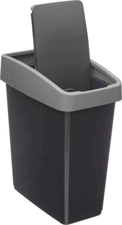 Кошница за ѓубре 5five Simply Smart, 45L, 2 прегради, сива и црна