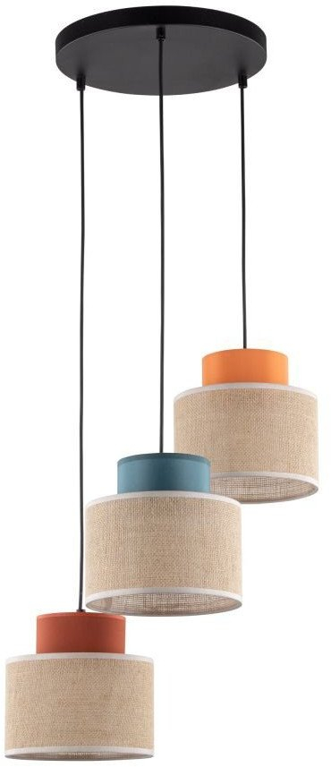 Llambadar varës TK Lighting DUO JUTA MIX 2759, 3xE27, lartësi e rregullueshme, multikolor