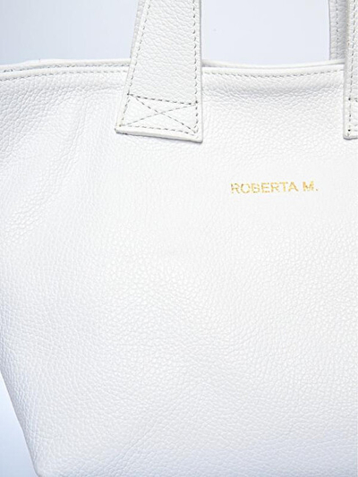 Çantë lëkure për femra Roberta M, e bardhë, e madhe