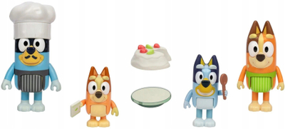 Set figuras “Bluey It's Time for Pavlova”, 4 figura 6–7.6 cm, që lëvizin, shumëngjyrëshe