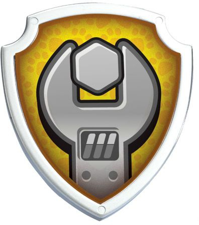 Lodër figurë Paw Patrol Rubble Action Pack Pup &amp; Badge, me badge, plastike, e verdhë