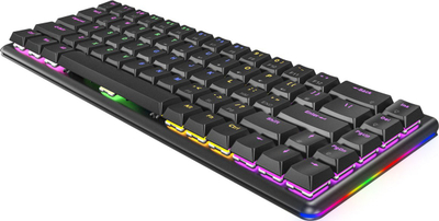 Tastierë mekanike Rampage Low Profile Rebel, 68 taste, switch të kuq, e zezë
