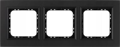 Kornizë potrojë Ospel SONATA R-3RGC/79/33, për 3 module, xham mat, e zezë
