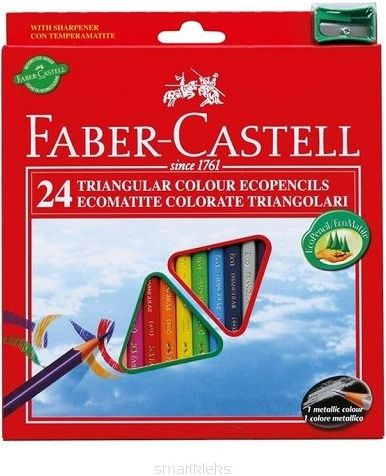 Set me lapsa me ngjyra Faber-Castell Classic Colour 120524, 24 copë, trekëndorë, shumëngjyrësh