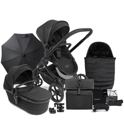 Karrocë bebe iCandy Peach 7 Studio, set komplet 3 në 1, deri 25kg, e zezë