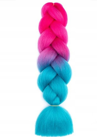 Flok sintetik për gërsheta Ombre Colorful MIX, 120cm, 100g, shumëngjyrësh