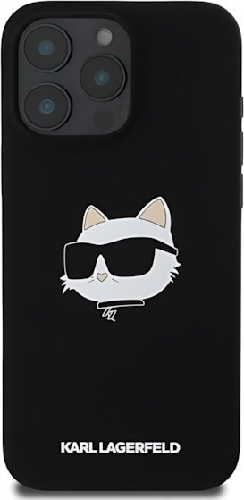Futë telefoni Karl Lagerfeld Choupette Head, silikon, për iPhone 16 Pro Max, me MagSafe, e zezë