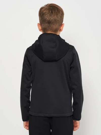 Xhaket softshell për çuna 4F 4FJSS23TSOFM041, me kapuç, 140 cm, e zezë