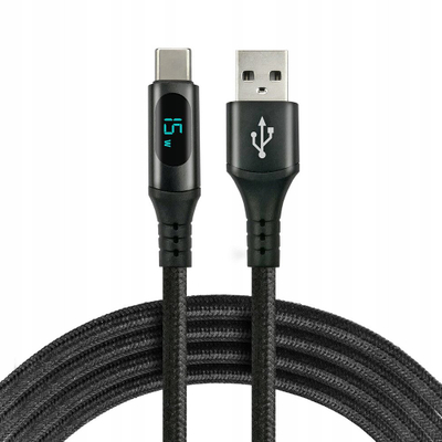 Kabllo USB Usams CBB-2CBL, USB-C në USB-C, 2 m, me thurje, e zezë
