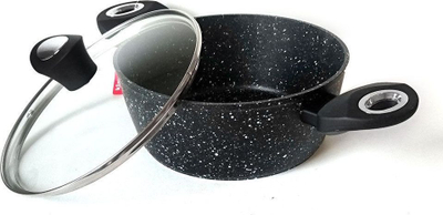 Set tenxheresh dhe tiganësh Klausberg KB-7201, 12 pjesë, veshje graniti, i hirtë