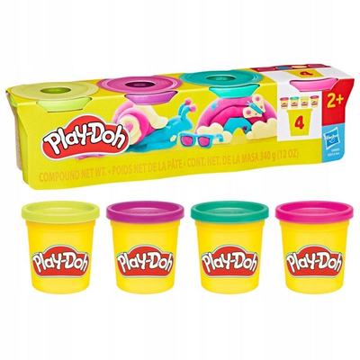 Set plasteline Play-Doh 4 Pack Vibrant Colors, 4 doza 85g, shumëngjyrësh