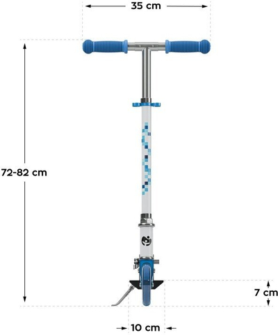 Trotinet për fëmijë Zigzag 35, timon i rregullueshëm, rrota LED, blu