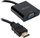 Adapter video Akasa AK-CBHD15-20BK, HDMI në VGA, 20 cm, i zi