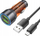 Karikues makine Hoco NZ12, 2x USB A, 36W QC3.0, portokalli transparent