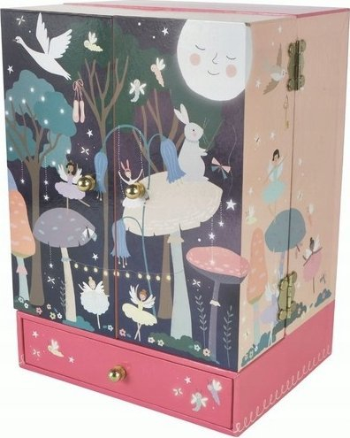 Kuti muzikore për bizhuteri Floss &amp; Rock Children Large Wardrobe, me sirtarë, për kalamaj, shumëngjyrëshe