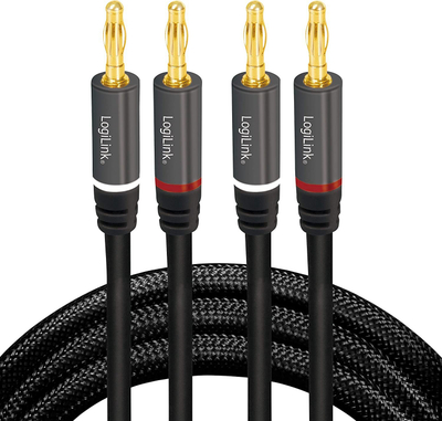 Kabllo altoparlanti LogiLink CA1210, 3m, lidhës banana x2, e zezë