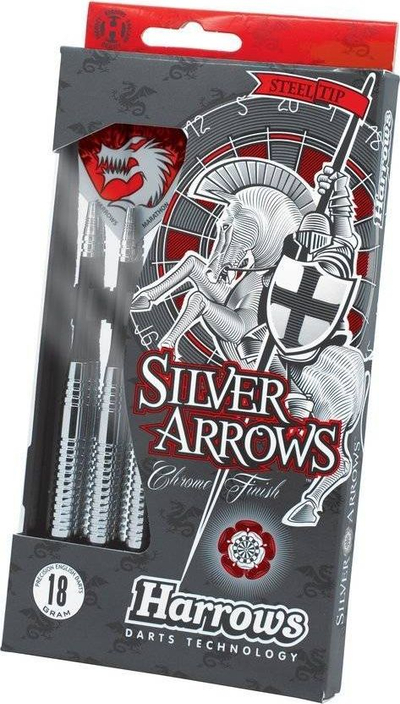 Shigjeta dart Harrows Silver Arrows Steeltip, set profesional, ngjyrë argjendi