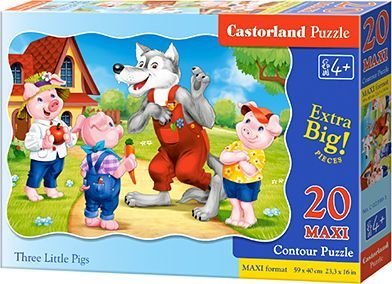 Puzzle për fëmijë Castorland Tre derrgucët e vegjël, 20 elemente