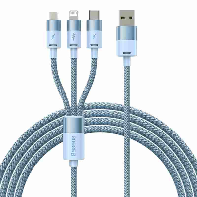 Kabllo karikimi Baseus StarSpeed 1 for 3, 3.5A, 1.2m, blu