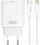 Karikues muri XO CE25, PD 25W, USB C me kabllo USB C Lightning, i bardhë