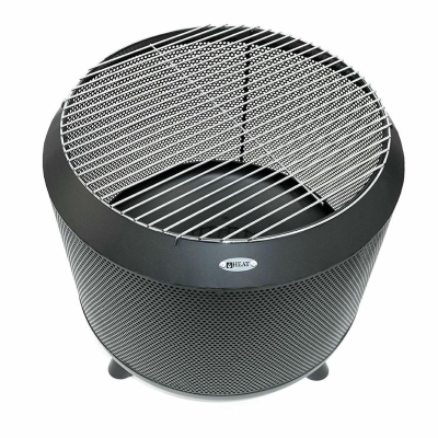 Vatër zjarri për kopsht Heat Drum FP.006, 54 cm, me gril, e zezë