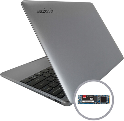 Laptop UMAX VisionBook 12WRx, 11.6'', Intel Celeron, 4GB RAM, 128 GB eMMC, Intel UHD Graphics, i hirtë