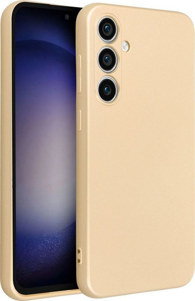 Kullë telefoni Metallic për Samsung Galaxy S23 FE, TPU, me pamje sateni, ngjyrë ari metalik