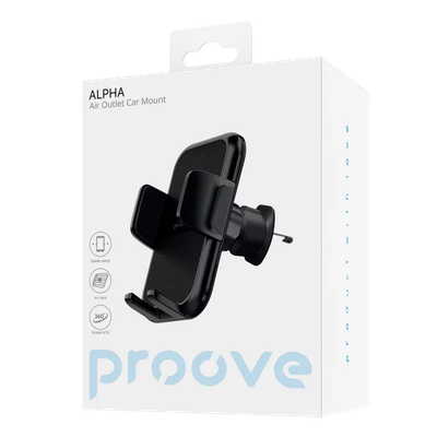 Mbajtëse për telefon Proove Alpha, për ventilim makine, 4.7″–6.9″, e zezë
